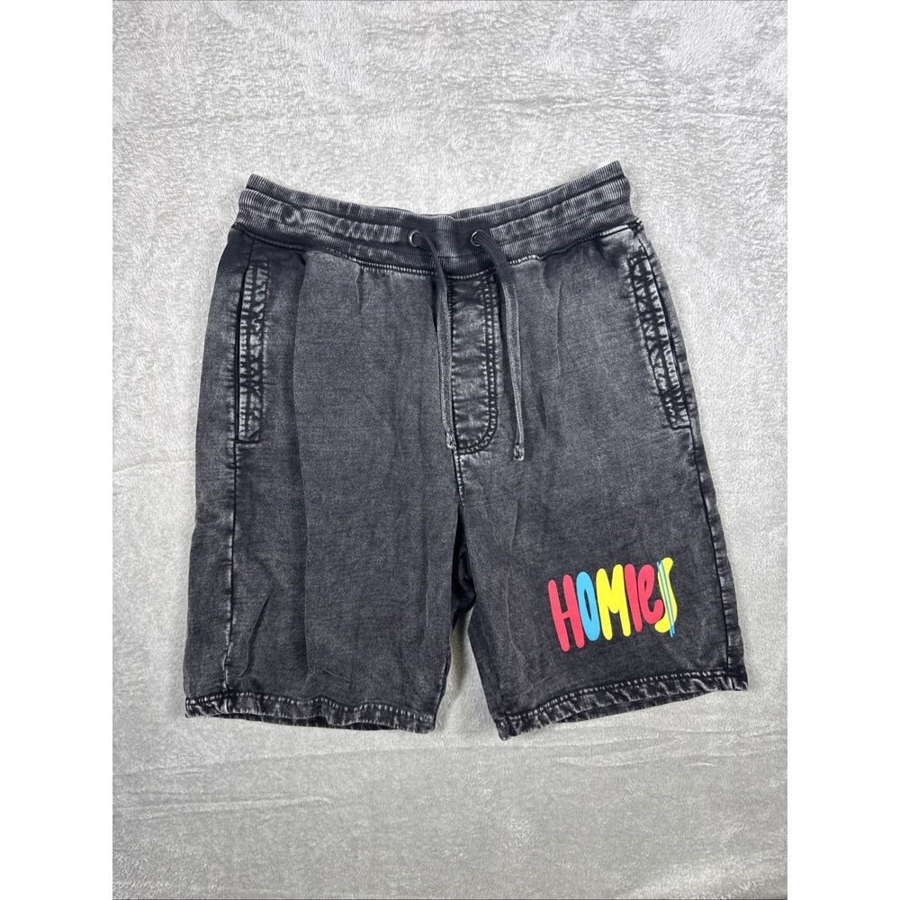 Rebel Minds Shorts Men's Size Small faded Black Homies‎ Drawstring